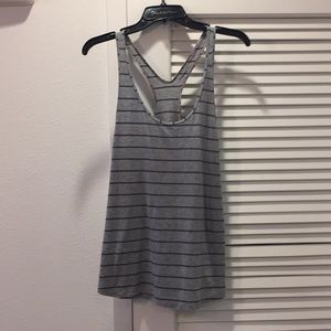 Lululemon striped tank Grey and navy sz8